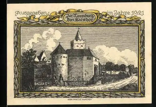 Notgeld Alt-Naumburg 1921, 25 Pfennig, Das Salztor, Wappen