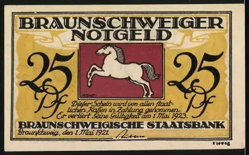 Notgeld Braunschweig 1921, 25 Pfennig, Blankenburg a. Harz, Schloss