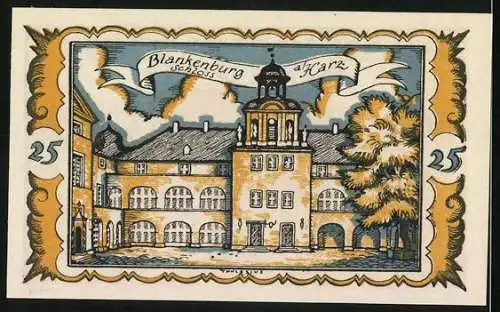 Notgeld Braunschweig 1921, 25 Pfennig, Blankenburg a. Harz, Schloss