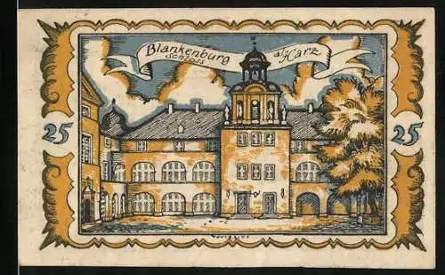 Notgeld Braunschweig 1921, 25 Pfennig, Blankenburg a. Harz, Schloss