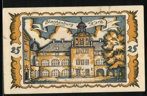 Notgeld Braunschweig 1921, 25 Pfennig, Blankenburg a. Harz, Schloss