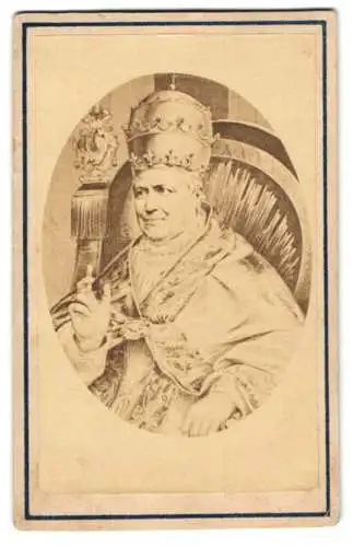 Fotografie unbekannter Fotograf und Ort, Papst Pius IX mit Tiara