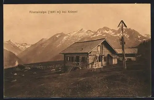 AK Krimml, Filzsteinalpe mit Alpenpanorama