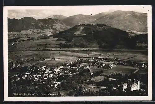 AK Steinach im Ennstale /Obersteiermark, Teilansicht mit Bergen