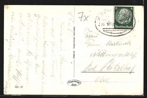 AK Steinach im Ennstale /Obersteiermark, Teilansicht mit Bergen