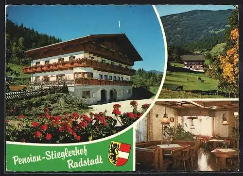 AK Rastadt-Höggen, Pension Stieglerhof, Innenansicht, Ortspartie