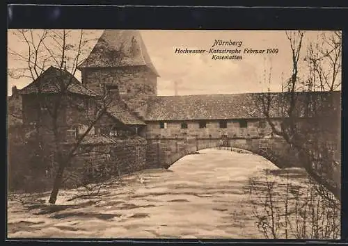 AK Nürnberg, Hochwasser im Februar 1909, Kasematten