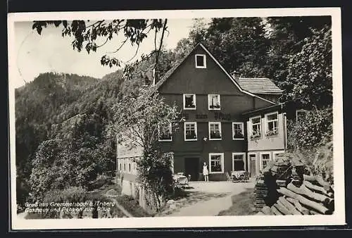 AK Gremmelsbach b. Triberg, Gasthaus und Pension zum Pflug