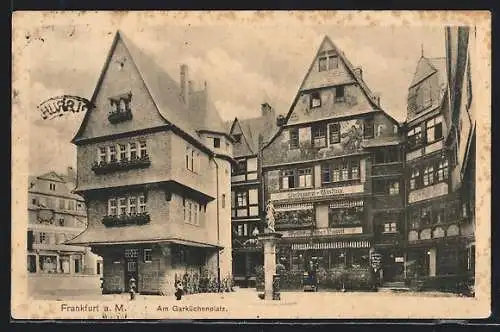 AK Alt-Frankfurt, Brauerei Binding und Gasthaus von Albert Poppert am Garküchenplatz