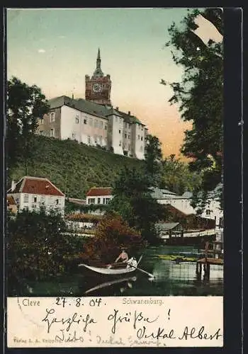 AK Cleve, Flusspartie mit Blick auf die Schwanenburg