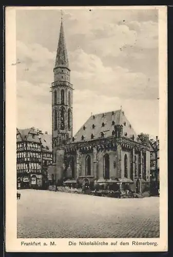 AK Alt-Frankfurt, Die Nikolaikirche auf dem Römerberg
