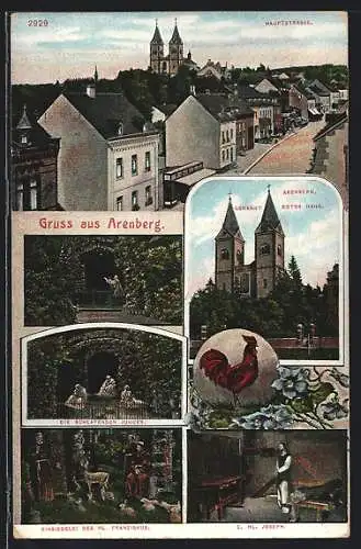 AK Arenberg, Hauptstrasse am hellichten Tage, Kirche