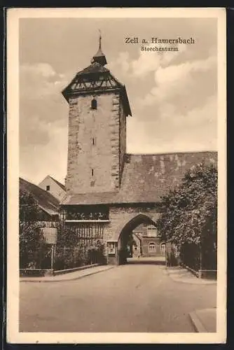 AK Zell / Harmersbach, Sicht auf den Storchenturm