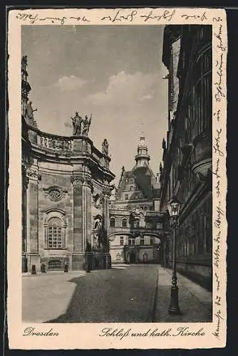 AK Dresden, Schloss und kath. Kirche