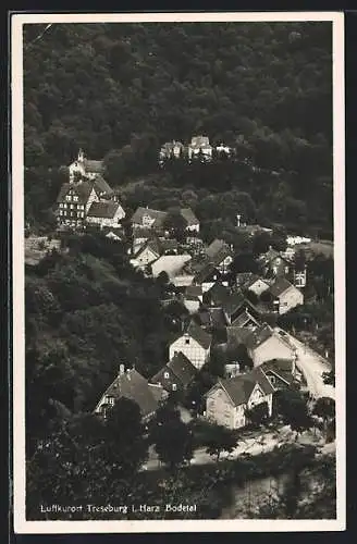 AK Treseburg /Harz, Ortsansicht vom Flugzeug aus