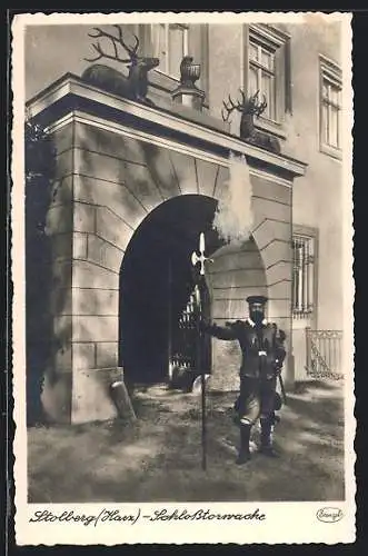 AK Stolberg /Harz, Schlosstorwache in Uniform