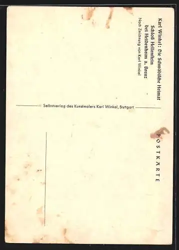 Künstler-AK Heidenheim a. Brenz, Schloss Hellenstein