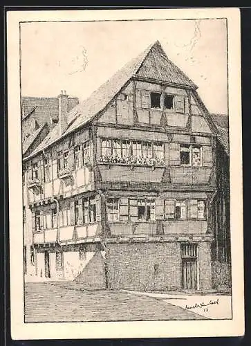 Künstler-AK Ravensburg / Württ., Das Humpishaus