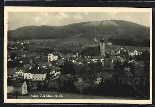 AK Maria Anzbach, Ortsansicht mit Kirche
