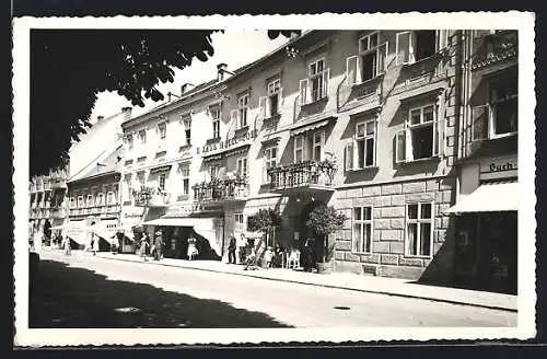 AK Bad Hall, Hotel Post Janks Witwe mit Strasse