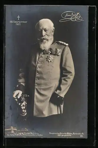 AK Friedrich Grossherzog von Baden, gestorben 28.9.1907