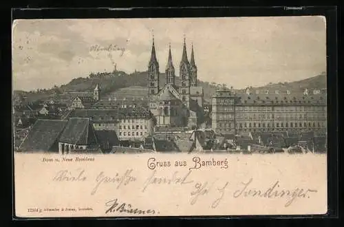 AK Bamberg, Teilansicht mit Kirche