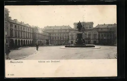 AK Mannheim, Schloss mit Denkmal