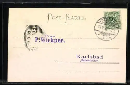 AK Koblenz, Blick zur Festung Ehrenbreitstein, Rheinpartie