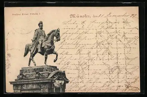 AK Münster / Westfalen, Denkmal Kaiser Wilhelm I.