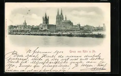 AK Köln a. Rh., Teilansicht mit Dom