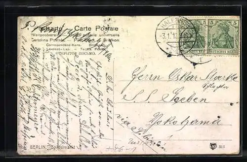 AK Berlin, Strassenbahnen am Spittelmarkt