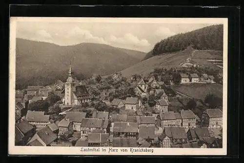 AK Lautenthal im Harz, Teilansicht mit Kirche vom Kranichsberg