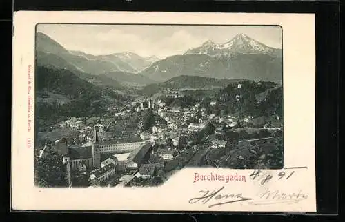 AK Berchtesgaden, Teilansicht mit Kirche