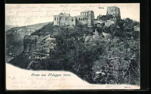 AK Nideggen /Eifel, Blick zur Burgruine