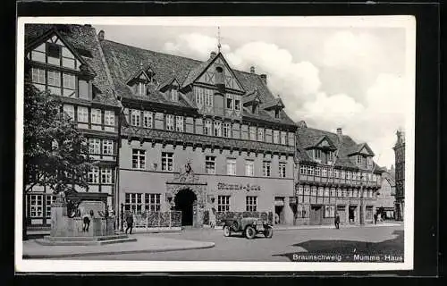 AK Braunschweig, Mumme-Haus mit Till-Eulenspiegel-Brunnen