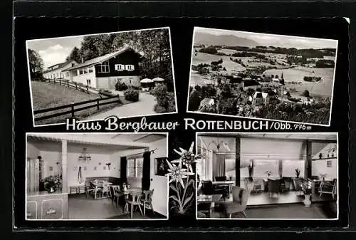 AK Rottenbuch /Obb., Hotel Haus Bergbauer, Innenansichten