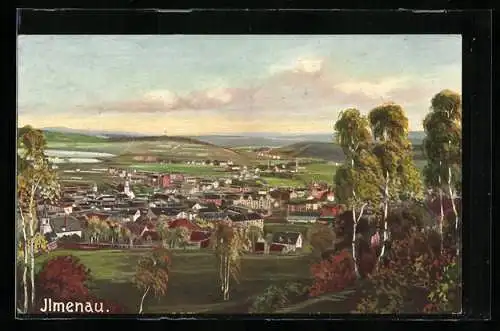 Künstler-AK Ilmenau /Th., Gesamtansicht