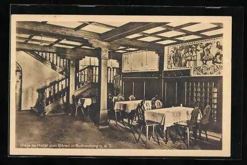 AK Rothenburg o. d. T., Diele im Hotel zum Bären