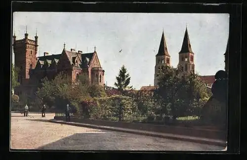 AK Landau /Pfalz, Schlössel mit Marienkirche