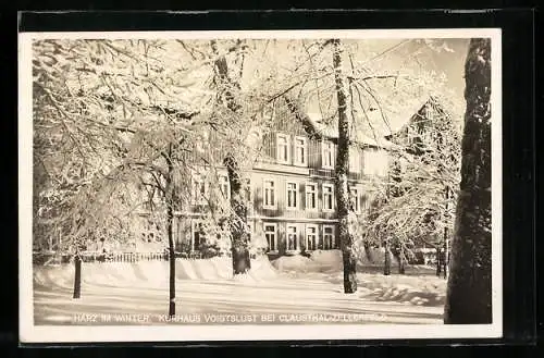 AK Clausthal-Zellerfeld, Winterpartie am Kurhotel Voigtslust