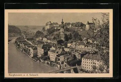 AK Burghausen a. d. Salzach, Ortsansicht aus der Vogelschau