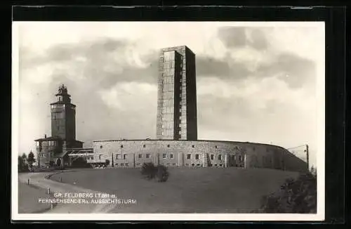 AK Gr. Feldberg i. T., Fernsehsender u. Aussichtsturm