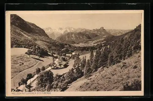 AK Melleck, Ortsansicht mit Loferer Steinberge