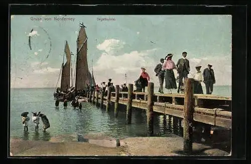 AK Norderney, Blick auf die Segelbuhne