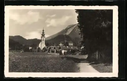 AK Grossgmain, Blick auf Ort und Kirche