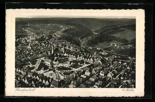 AK Freudenstadt im Schwarzwald, Zeppelin-Aufnahme vom Ort