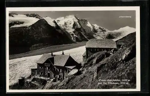AK Franz Josefshöhe-Haus, Berghütte mit Grossglockner