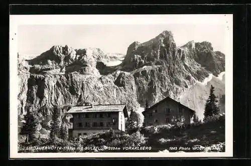 AK Die Lindauerhütte mit Sulzfluh