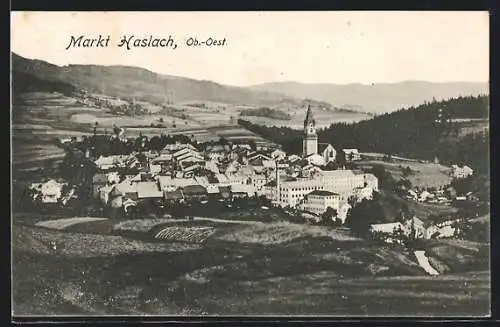 AK Haslach, Gesamtansicht mit Umgebung aus der Vogelschau