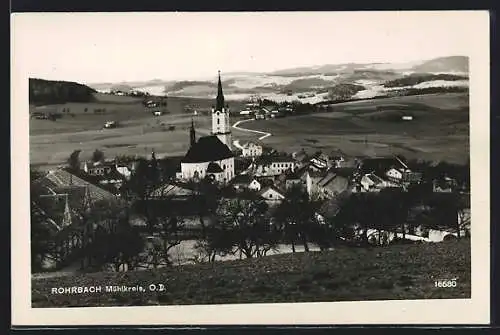 AK Rohrbach /Mühlkreis, Gesamtansicht mit Fernblick aus der Vogelschau